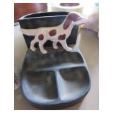 Ceramic Dog-Themed Organizer and Bird-Themed Decor