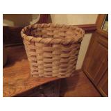 Two Woven Baskets, Including Rectangular and Round