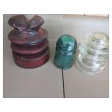 Three Vintage Electrical Insulators