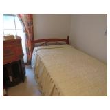 Wood Twin Bunk Bed Frame With Mattress and Quilted