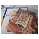 Bread Recipe Books, Fabric Items, and Glassware