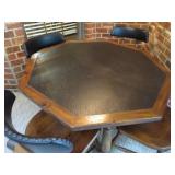 Octagonal Card Table With Four Matching Chairs