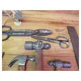 Hand Tools Including Hammers, Scissors, and Measur