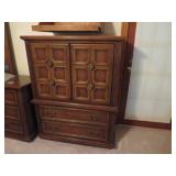 Wooden Cabinet with Double Doors and Drawers