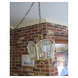 Hanging Brass and Glass Pendant Light Fixture