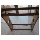 Wooden Quilt Rack With Heart Cutout Details