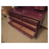 Mahogany Dresser with Mirror and Small Drawers