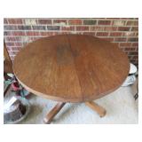 Round Oak Dining Table With Pedestal Base
