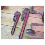 Vintage Pipe Wrenches and Hand Drill Tools