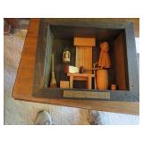 Wooden Shadow Box With Country Window Theme