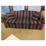 Three-Cushion Striped Upholstered Sofa with Matchi