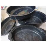 Blue Speckled Enamel Roasting Pans and Stainless S
