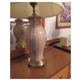 Decorative Table Lamps, Porcelain and Brass, with