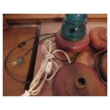 Wooden and Glass Table Lamp Parts