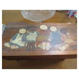 Wooden Decorative stool with Painted Dolls