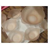 Frosted Pink Glass Bowl Set with Leaf Handles and