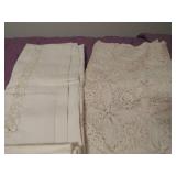 Tablecloths, Napkins, and Bed Sheets with Lace and