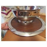 Stainless Steel Punch Bowl Set with Ladle and Tray
