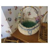 Wicker Baskets, Faux Pie Display, and Decorative M