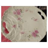 Floral Ceramic Plates and Decorative Glass Bowl