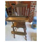 Wooden High Chair with Tray and Footrest