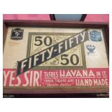 Fifty-Fifty Cigar Box with Contents, Including Spo