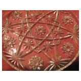 Pressed Glass Serving Ware with Geometric Patterns