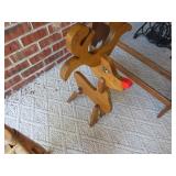 Wooden Reindeer Decoration and Woven Seat Ladder-B