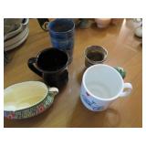 Ceramic and Stoneware Mugs and Bowl Set