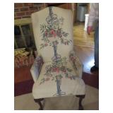 Two High-Back Armchairs with Fruit and Ribbon Moti
