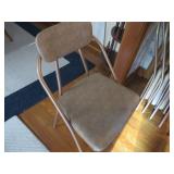 8 Folding Chairs with Brown Upholstery, 2 in Need