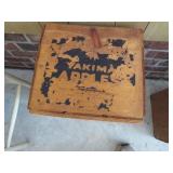 Two Wooden Crates with Yakima Apples Branding and
