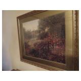 Framed Artwork Depicting a Cottage Garden Scene