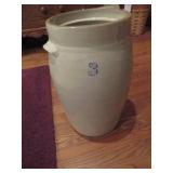 Stoneware Butter Churn with Wooden Lid and Dasher