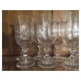 11 Clear Glass Stemware Goblets with Decorative St