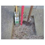 Garden Tools Including Hoe, Pruner, and Weed Digge