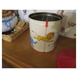 Decorative Tin Containers with Animal and Windmill