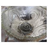 Pressed Glass Serving Set with Bowl and Matching T