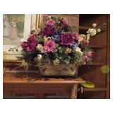Floral Arrangement in Painted Ceramic Container