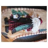 Christmas Decorations Including Handcrafted Santa
