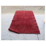 Red Shop Rug with Rubber Backing, Approx. 5'2' x 4