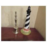Painted Lighthouse Figurine and Decorative Silver-