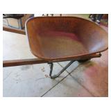 Rustic Metal Wheelbarrow with Wooden Handles