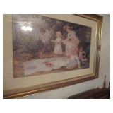 Framed Art Print of a Family Picnic Scene with Orn