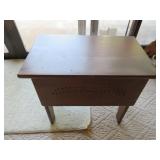 Wooden Storage Bench with Hinged Lid and Decorativ