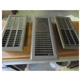 Three Metal Floor or Wall Vent Covers in Brown Fin