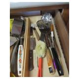 Contents of 3 Kitchen Drawers Including Utensils,