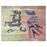 C-Clamps and Spring Clamps, Various Sizes and Bran
