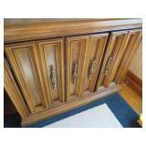 Wooden Cabinet with TWO Decorative Doors and Metal