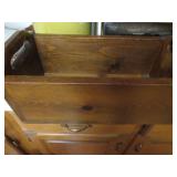 Wooden Breadbox with Handles and Plastic Covers